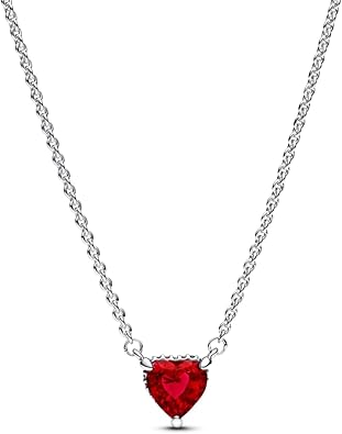 PANDORA Sparkling Heart Halo Pendant Collier Necklace - Adjustable Necklace