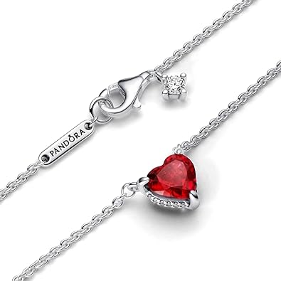 PANDORA Sparkling Heart Halo Pendant Collier Necklace - Adjustable Necklace - Image 3