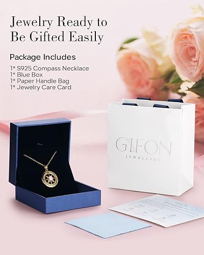 S925 Necklace Gift for Wife |Compass Jewelry