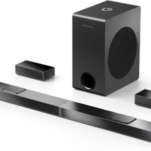 ULTIMEA 5.1.2 Dolby Atmos Soundbar with 8″ Wireless Subwoofer, Immersive Surround Sound System for TV, Upward-Firing Speakers, 4K HDR & Home Theater Audio, Nova S80 (2025 Upgraded Speakers)