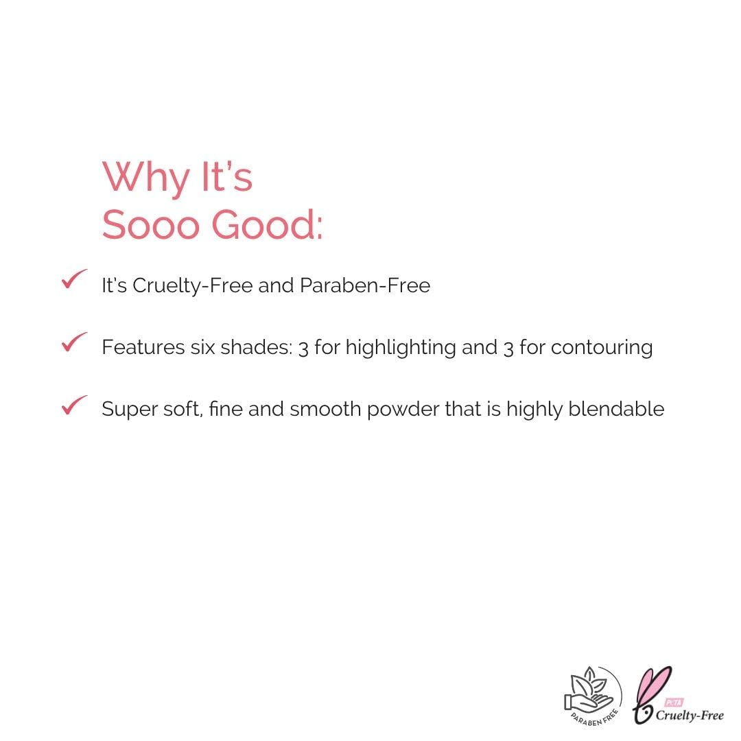 Elizabeth Mott Bronzer Contour Palette with Highlighting Powder – 6 Blendable Shades for Natural Glow – Long-Lasting, Lightweight, Cruelty-Free & Paraben-Free Makeup Contouring Kit for All Skin Tones - Image 6