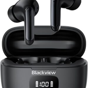 Blackview Wireless Earbuds, 2025 Bluetooth 5.3 Headphones, 56Hrs Hi-Fi Stereo Deep Bass Earphones with 4 ENC Noise Cancelling Mics, IPX7 Waterproof Ear Buds for iPhone Android Phones Laptop