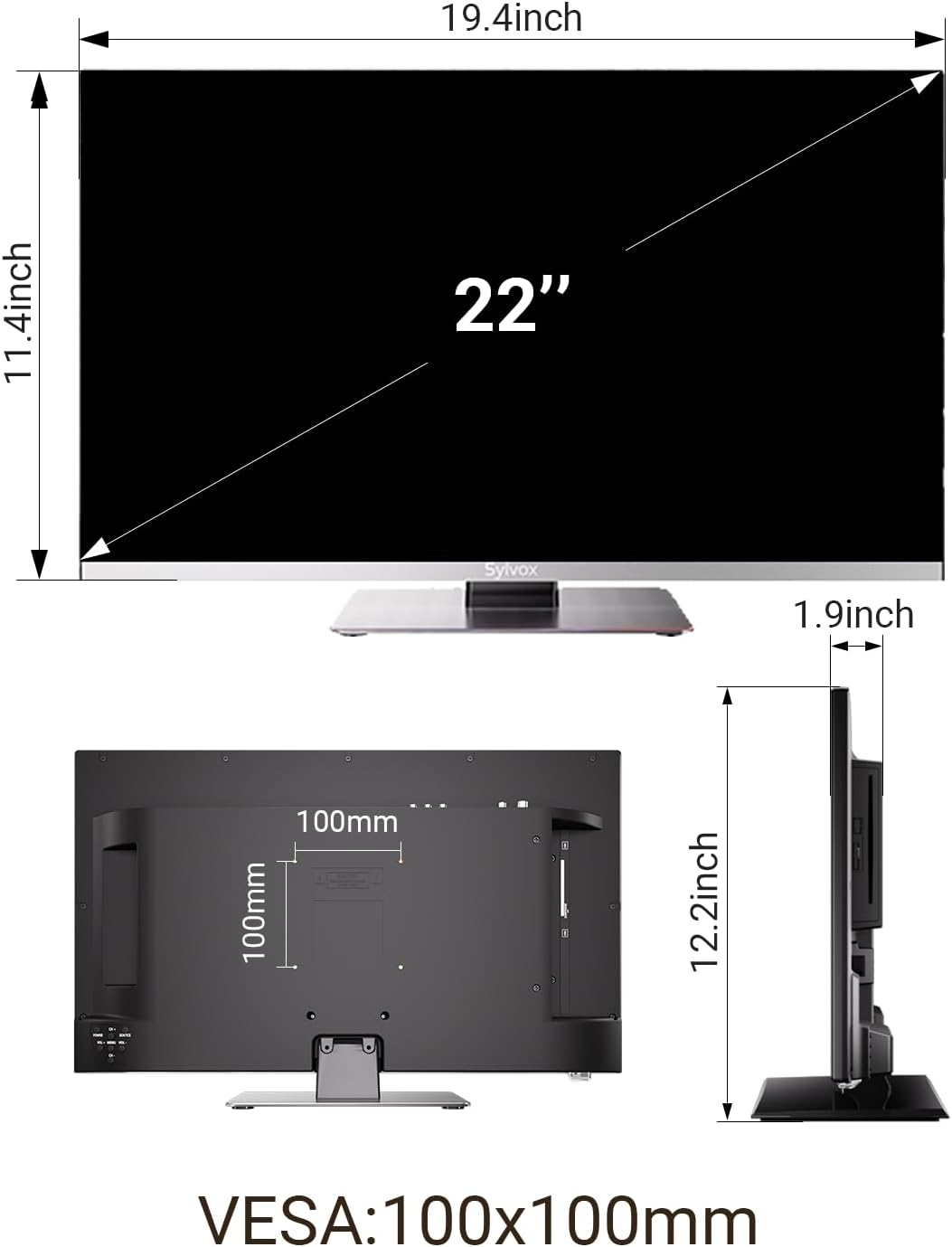 SYLVOX RV TV, 22 inches 12/24V TV for RV 1080P Full HD Smart TV, Built-in APP Store, Support WiFi Bluetooth, Small Android TV for Car Home Camper Truck Boat(Limo Series) - Image 9