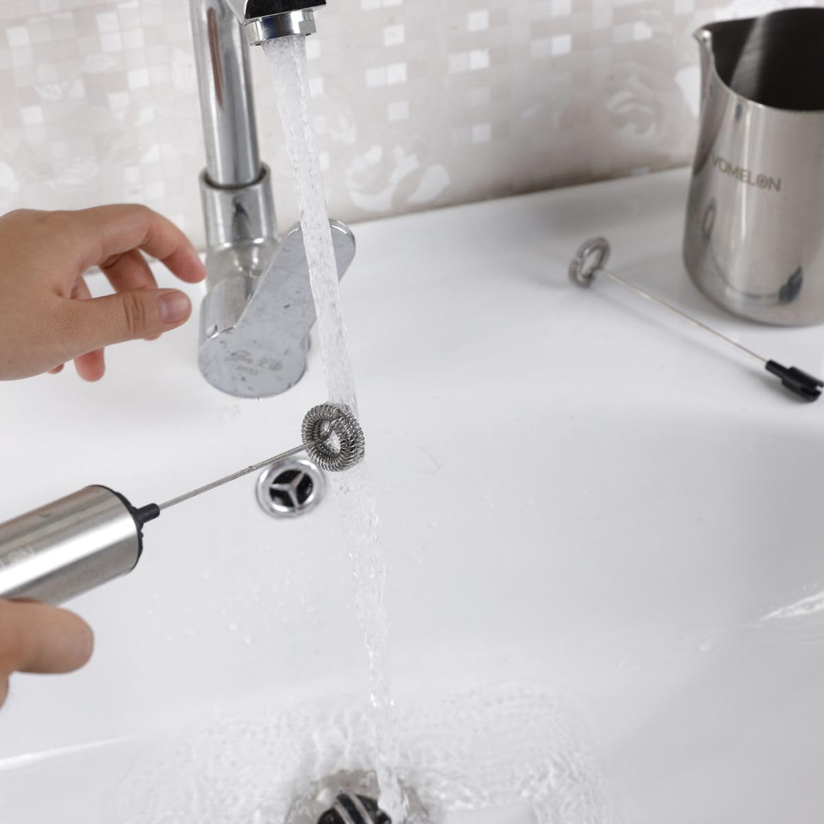 Milk Frother,Rechargeable 3 Speed Electric Coffee Foamer for Travel, Handheld Drink Mixer for Latte, Cappuccino, Coffee, Eggs, Hot Chocolate, Protein,Silver - Image 2