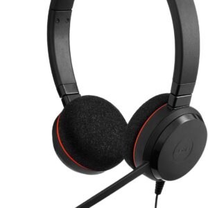 Jabra Evolve 20 Wired Headset (2025 Edition) – Dual-Ear Wired Headset for Office and Work from Home – Call Control – Certified for MS Teams – USB-C/A Connectivity – Black