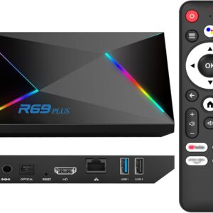 EASYTONE Android TV Box 14.0 2025, 4GB RAM 32GB ROM Android 14 TV Box 4K 8K WIFI6 1000M Ethernet Smart TV Boxes HDR10 R69 Plus H728 Octa-core TV Boxes Support 3D 2.4G 5.8G Dual WiFi BT5.0 USB 3.0