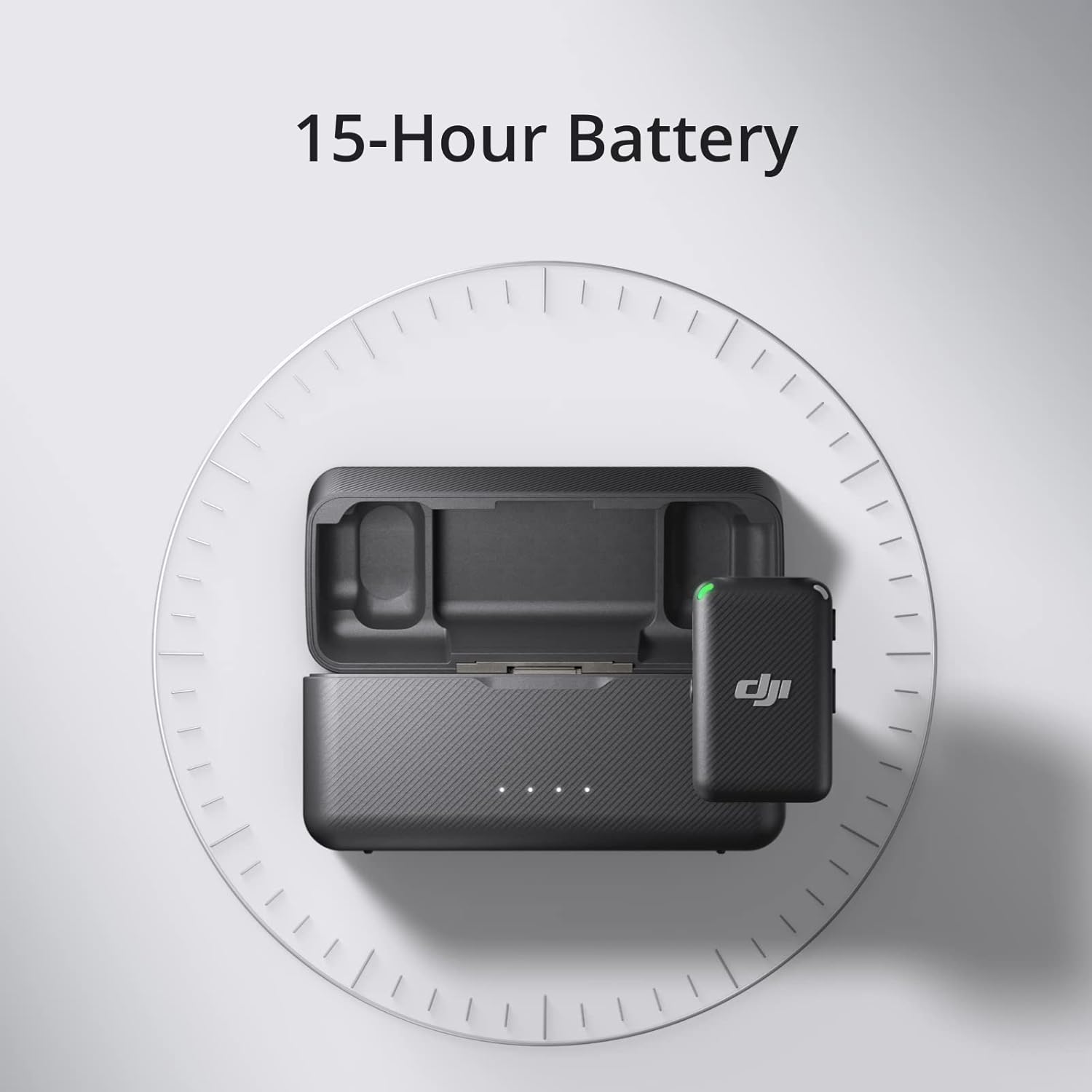 DJI Mic (2 TX + 1 RX + Charging Case), Wireless Lavalier Microphone, 250m (820 ft.) Range, 15-Hour Battery, Noise Cancellation Wireless Microphone for PC, iPhone, Record Interview, YouTube, Black - Image 4