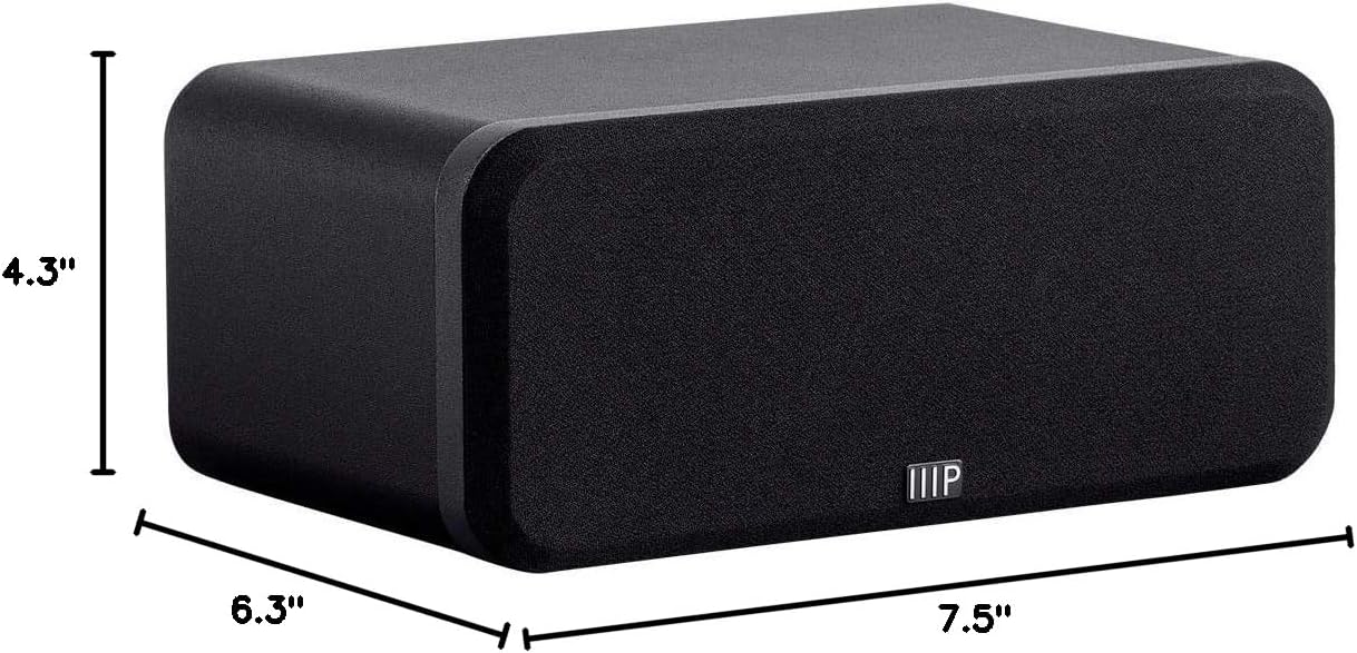 Monoprice HT-35 Premium 5.1-Channel Home Theater System - Charcoal, with Powered Subwoofer, Low Profile Speaker Grilles, Secure Mounting Option, Black (139357) - Image 7