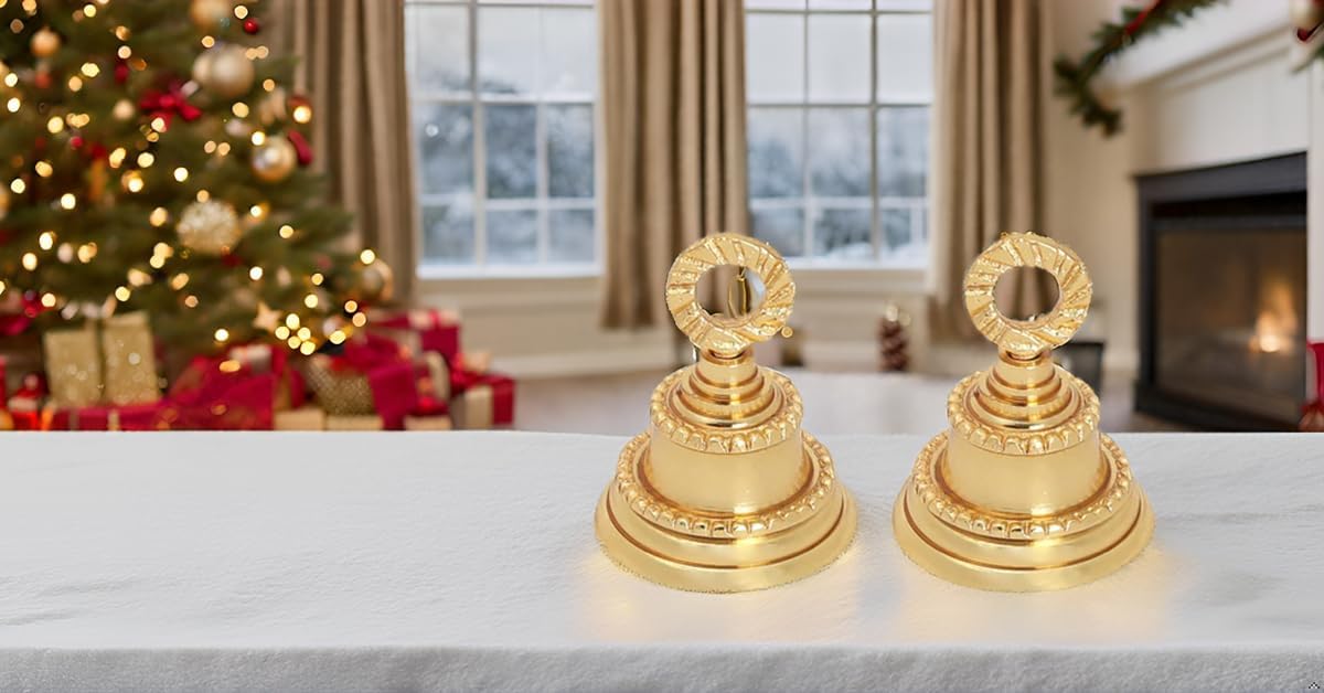 Brass Plain 2'' Bells for Christmas Decoration, Jingle Bell Sleigh Bell Crafts, Home Decor, Elephant Decor, Musical Instrument Accessory - Image 5