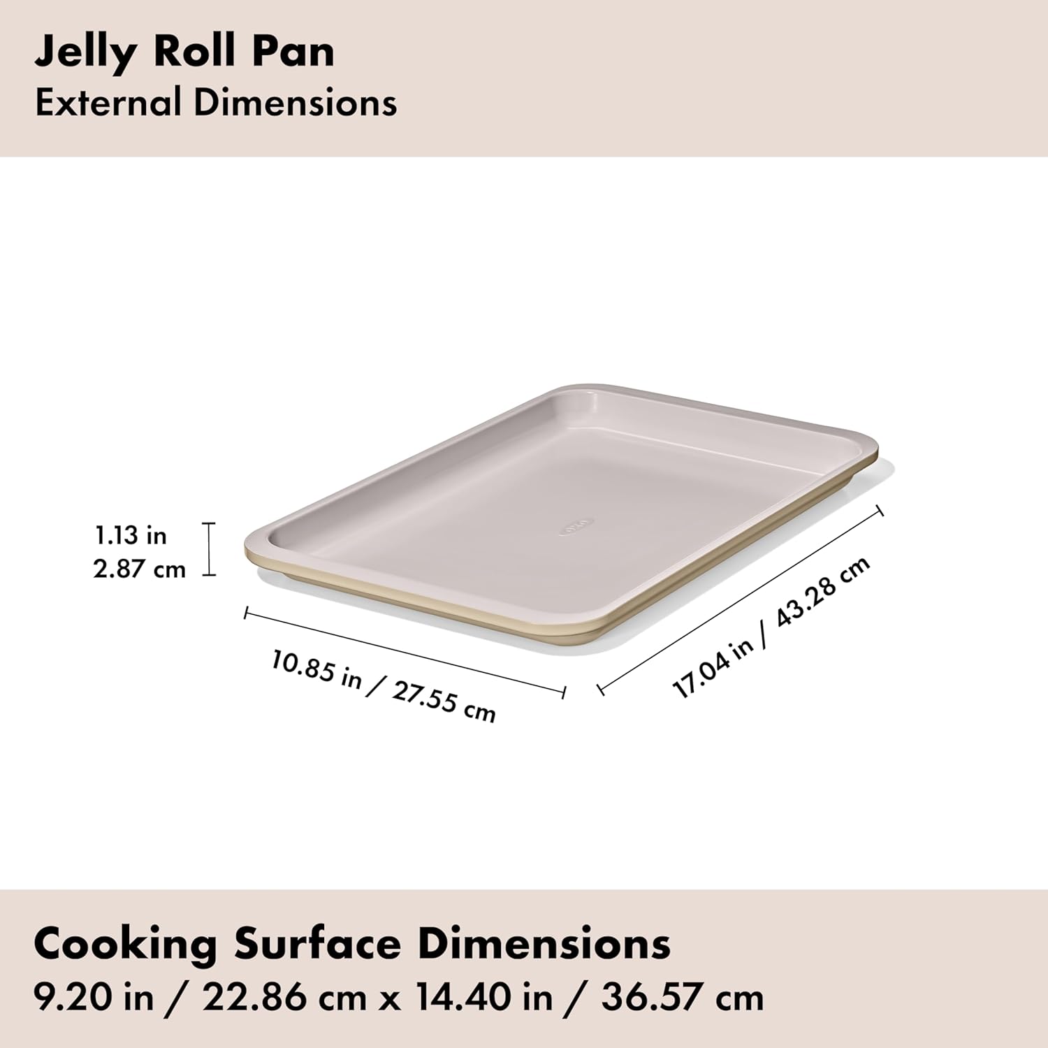 OXO Good Grips Non-Stick Pro Ceramic Coated Metal Bakeware 3-Piece Sheet Pan Set – Biscuit - Image 9
