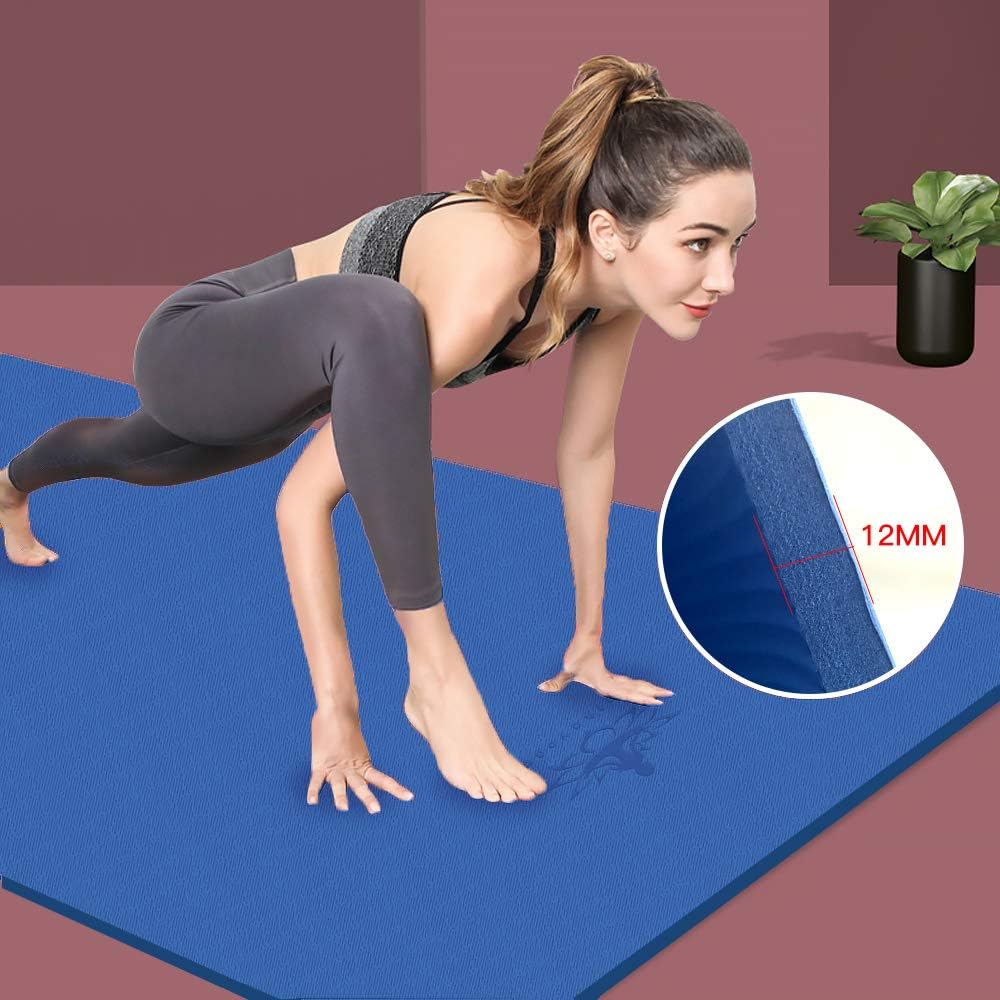 Hatha Yoga Extra Thick TPE Yoga Mat - 72"x 32" Thickness 1/2 Inch -Eco Friendly SGS Certified - With High Density Anti-Tear Exercise Bolster For Home Gym Travel & Floor Outside - Image 5