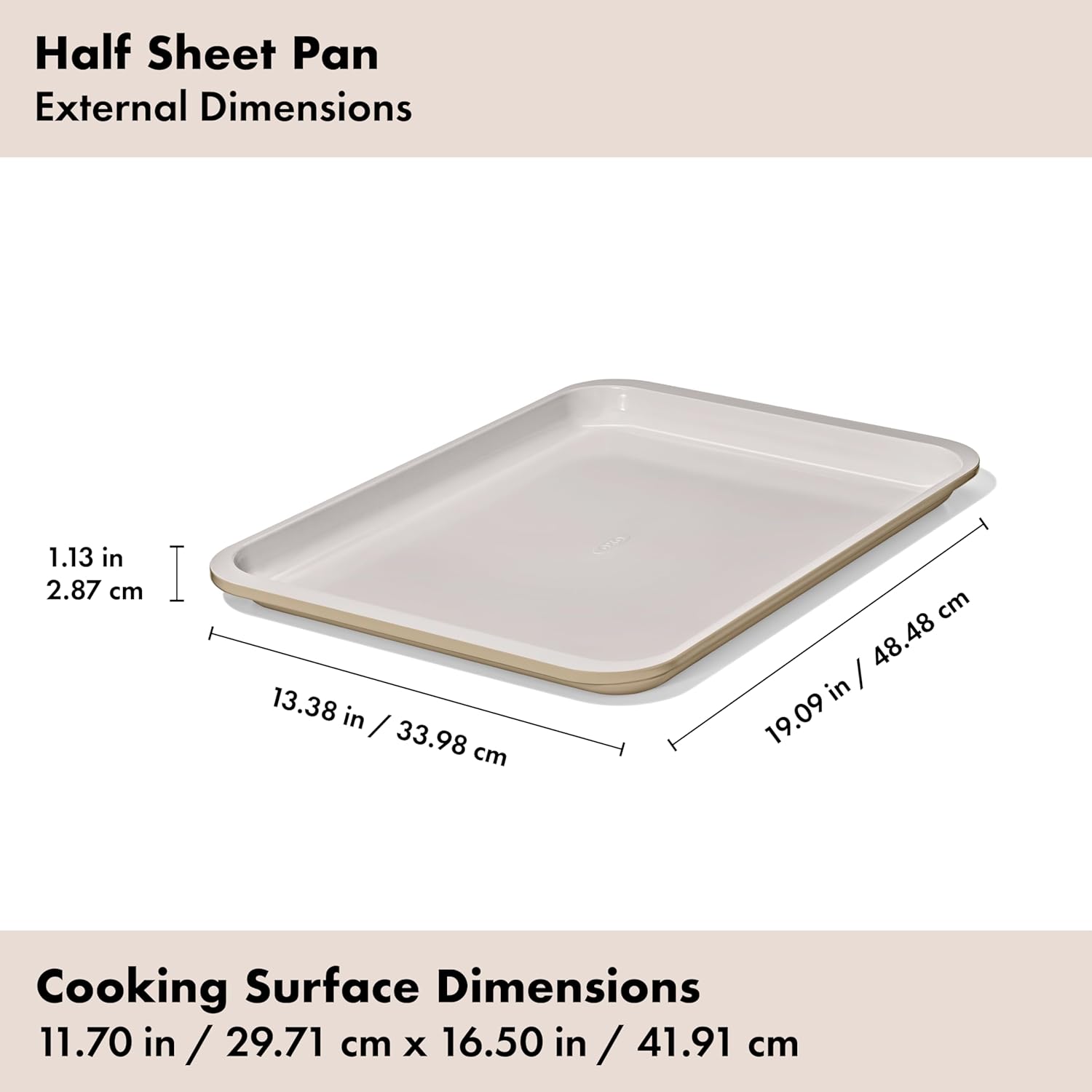 OXO Good Grips Non-Stick Pro Ceramic Coated Metal Bakeware 3-Piece Sheet Pan Set – Biscuit - Image 8