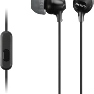Sony MDREX15AP In-Ear Earbud Headphones with Mic, Black (MDREX15AP/B)