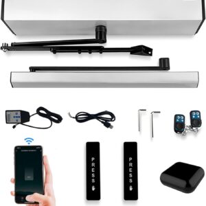 Olideauto Automatic Door Opener WiFi Phone Controlled,Smart Home Electric Swing Door Operators+WiFi Smart Phone Controller+Wireless Push Switch