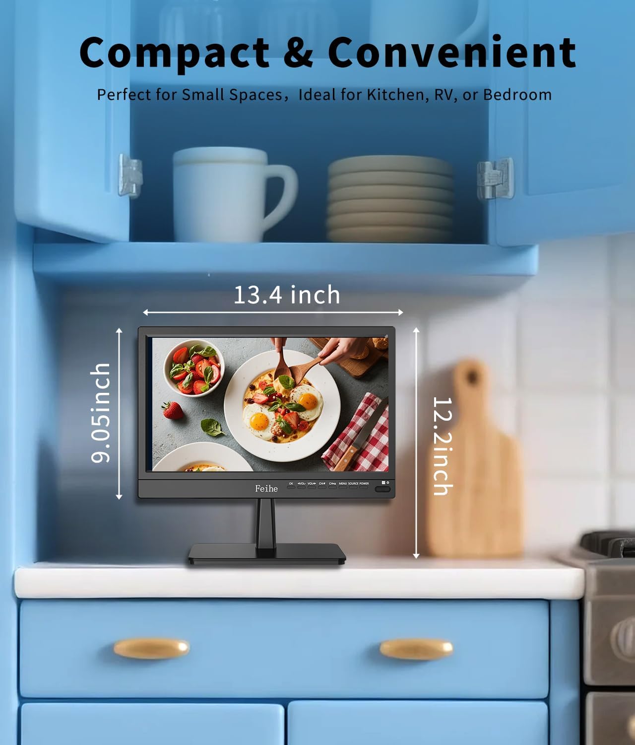 Feihe 14 inch Small Smart TV Built-in APP, HD Flat Screen Compact Smart Television for Kitchen, Home, RV Camper or On-The-Go Entertainment - Image 2