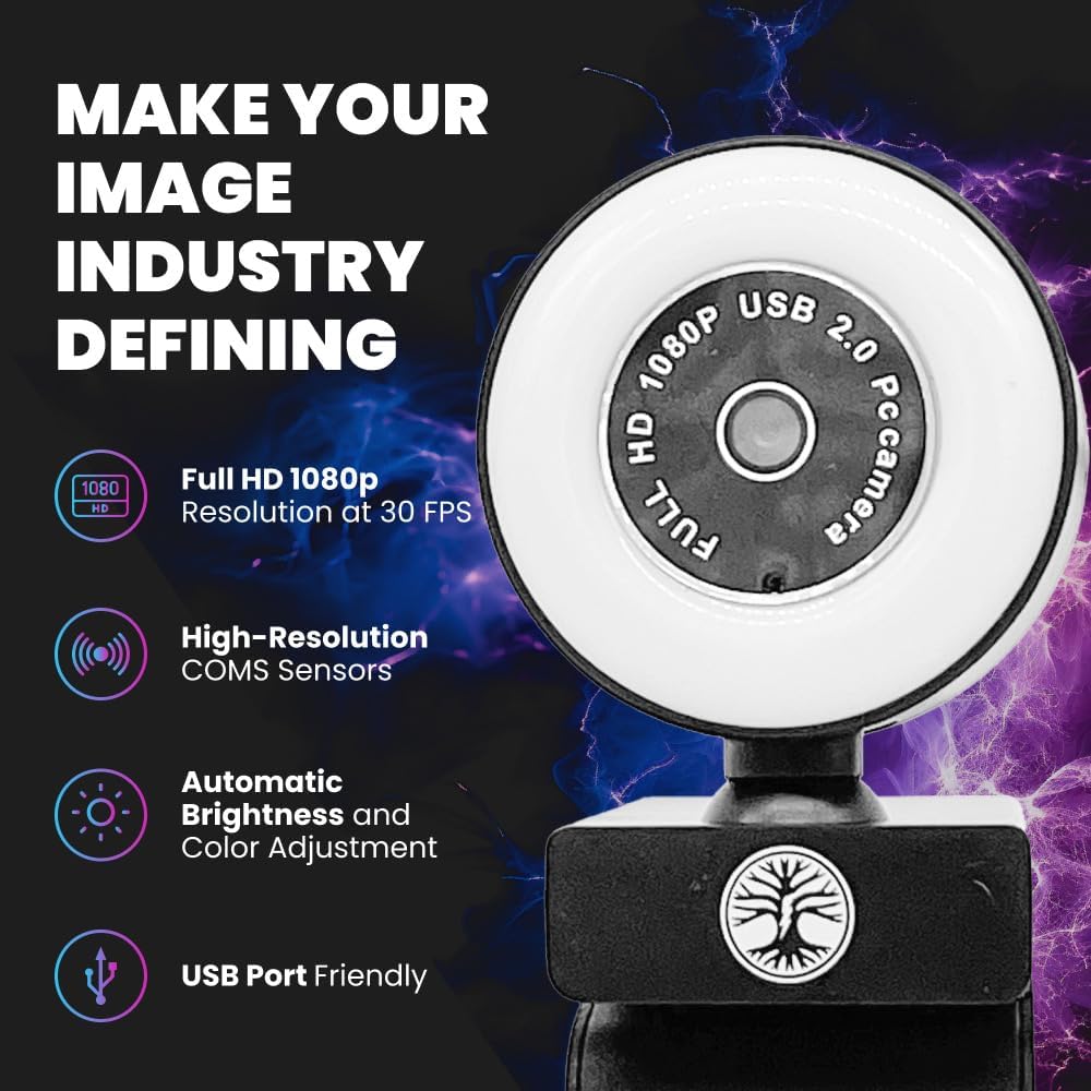 Live Video Streaming Kit, Includes 1080p 30 FPS Webcam, RGB USB Microphone, Adjustable LED Light for Twitch, YouTube, Podcast and WFH. for PC and Laptop (Not Console) - Image 3