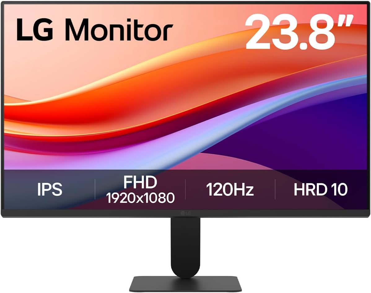 LG 24U411A-B 24-inch Full HD (1920 x 1080) IPS Computer Monitor, 120Hz, HDR10, Reader Mode, Flicker Safe, HDMI, Slim Stand Base, Black
