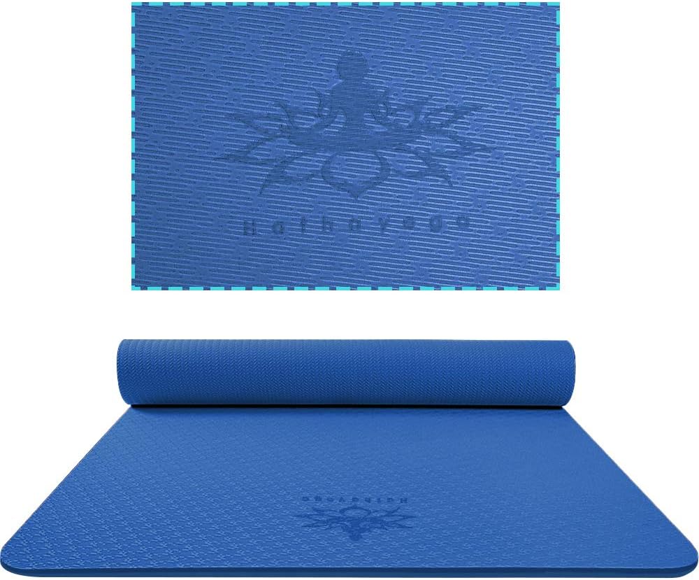 Hatha Yoga Extra Thick TPE Yoga Mat - 72"x 32" Thickness 1/2 Inch -Eco Friendly SGS Certified - With High Density Anti-Tear Exercise Bolster For Home Gym Travel & Floor Outside - Image 3