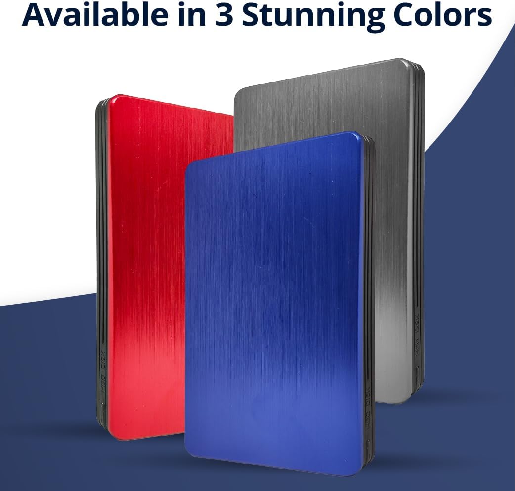 1TB External Hard Drive USB 3.0 Portable Hard Drive 2.5inch External HDD High-Speed Data Transfer Storage and Backup External Hard Drives for Laptop, Gaming Console, PC, MAC, Desktop - Blue - Image 2