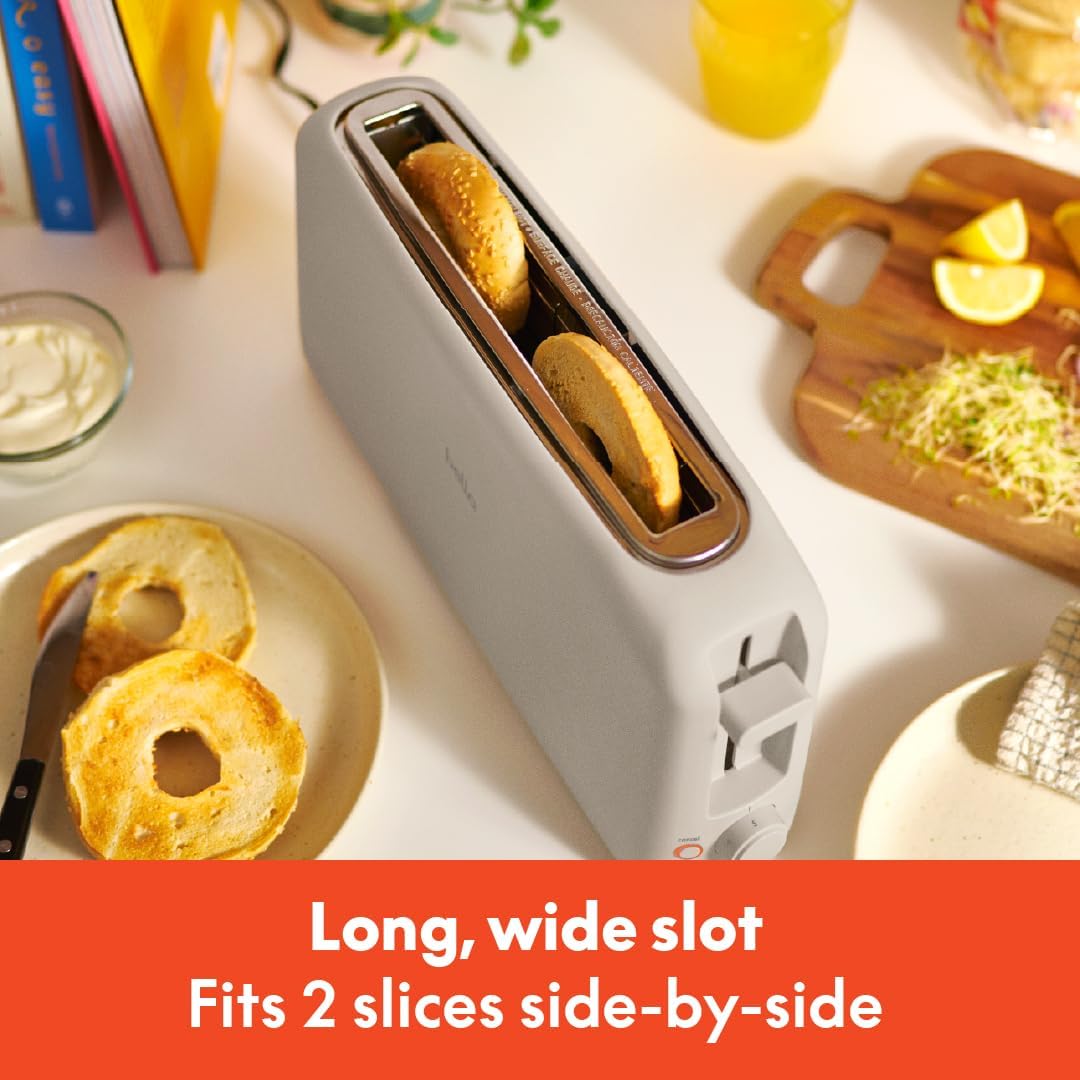 bella 2 Slice Slim Toaster, Fits-anywhere™ Kitchenware, 6 Setting Shade Control with Reheat & Cancel Buttons, Fits sourdough, 10” Long Slot, Anti Jam & Auto Shutoff, 900 Watt, Oatmilk - Image 3