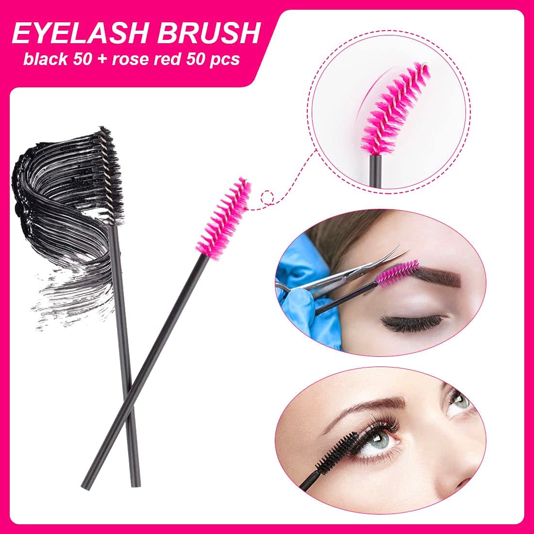 283 Pieces Makeup tools Kit Includes Plastic storage Organizer Box Hair Clips Eyeliner Brushes Mascara Wands and Lipstick Applicators For Lip (283A) - Image 3