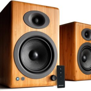 Audioengine A5+ Wireless Bluetooth Bookshelf Speakers – Premium 150W Stereo Speakers for Music, Gaming, Turntables, Home Theater Systems – Powerful Studio Monitors