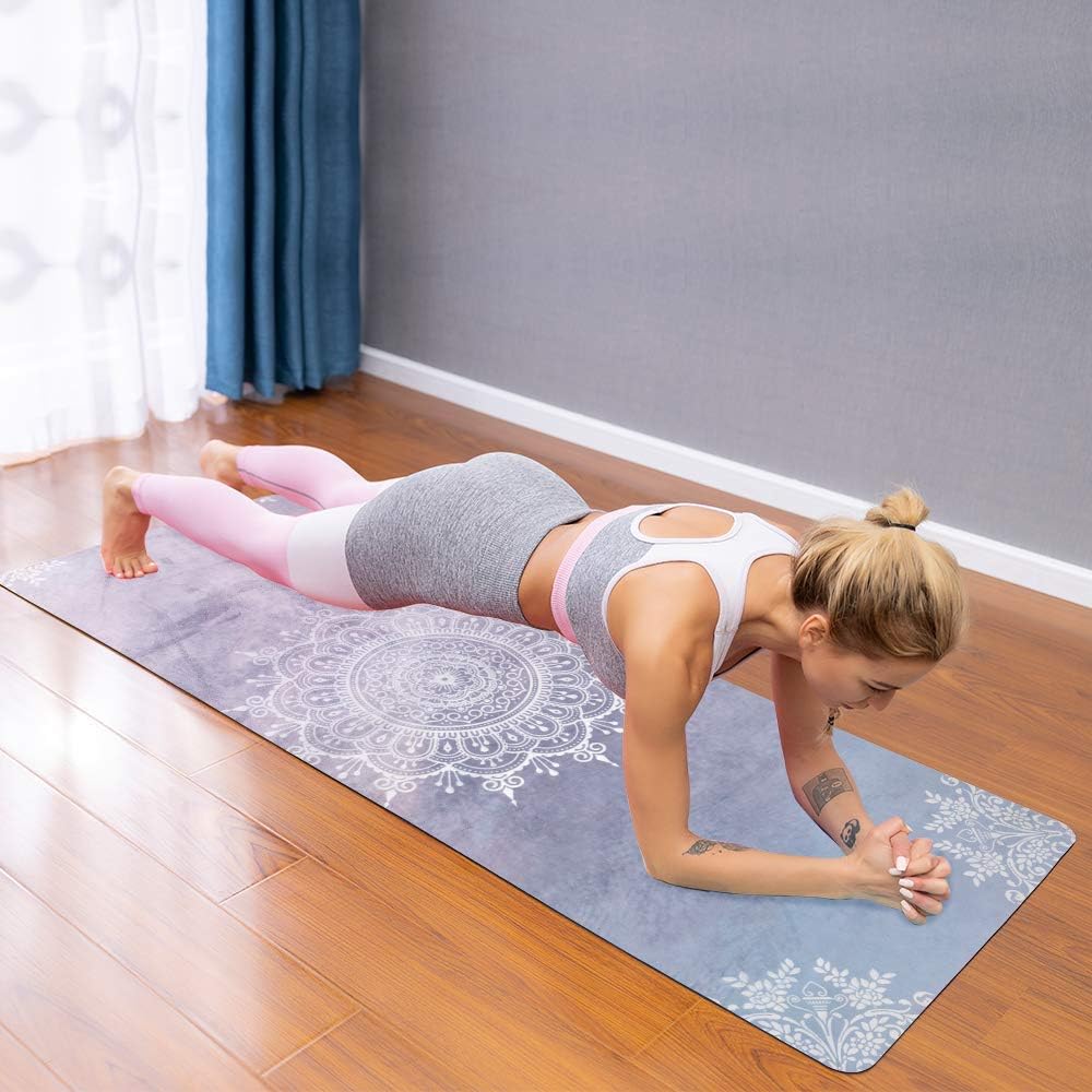 Travel Yoga Mat, Non Slip Exercise Suede Mat with Carry Bag, All-Purpose Fitness Mat with High Density Anti-Tear Surface for Women, Ideal for Pilates Workout (72'' x 24'' x 1.5mm Thick) - Image 7