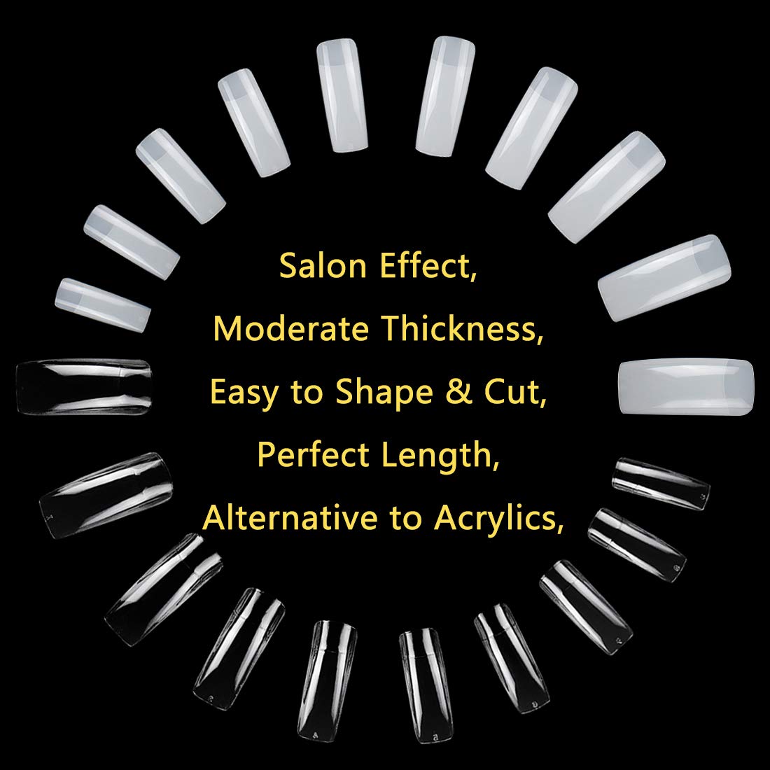 1000PCS Square Nail Tips for Acrylic Nails Professional, Fake Clear Natural Acrylic Short Square French Artificial False Tips Half Cover for Manicure Salon Home - Image 5