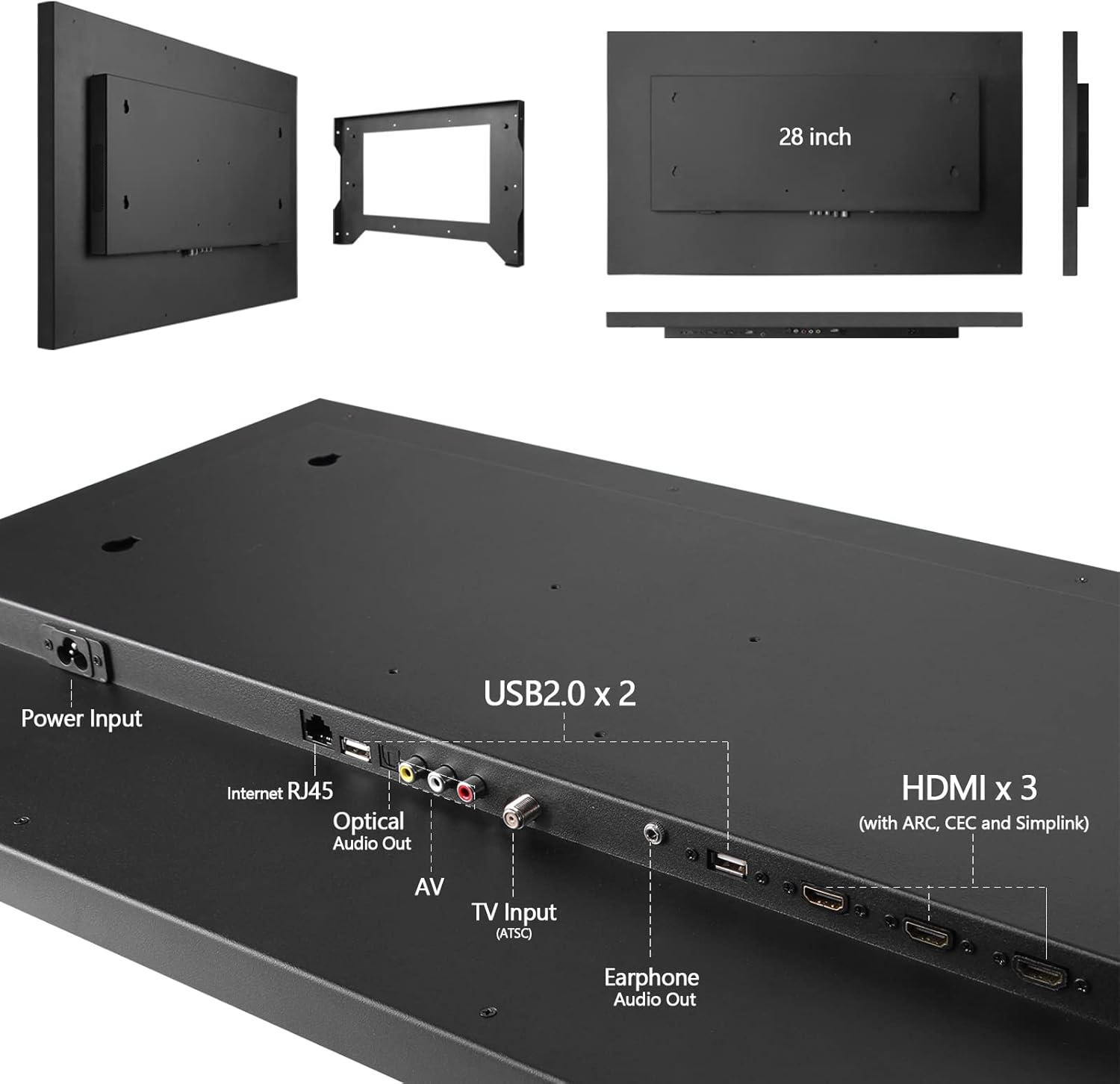 elecsung 28inch 4K UHD Smart TV for Bathroom,Mirror Panel, IP65 Waterproof,Built-in Alexa, WiFi, Bluetooth,Speakers,webOS System - Image 5