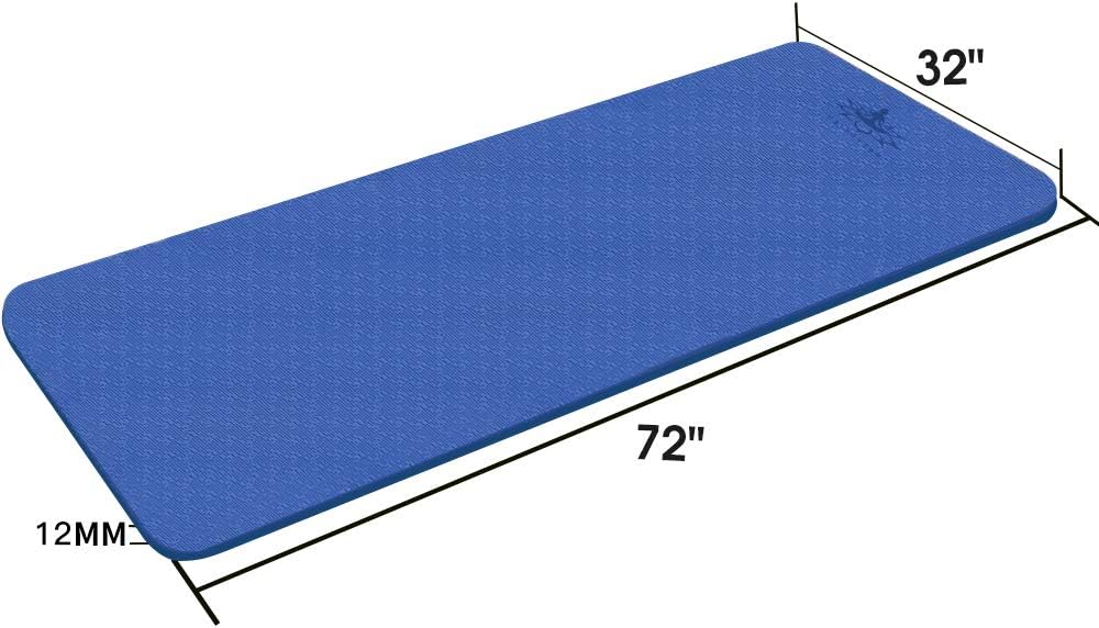 Hatha Yoga Extra Thick TPE Yoga Mat - 72"x 32" Thickness 1/2 Inch -Eco Friendly SGS Certified - With High Density Anti-Tear Exercise Bolster For Home Gym Travel & Floor Outside - Image 8