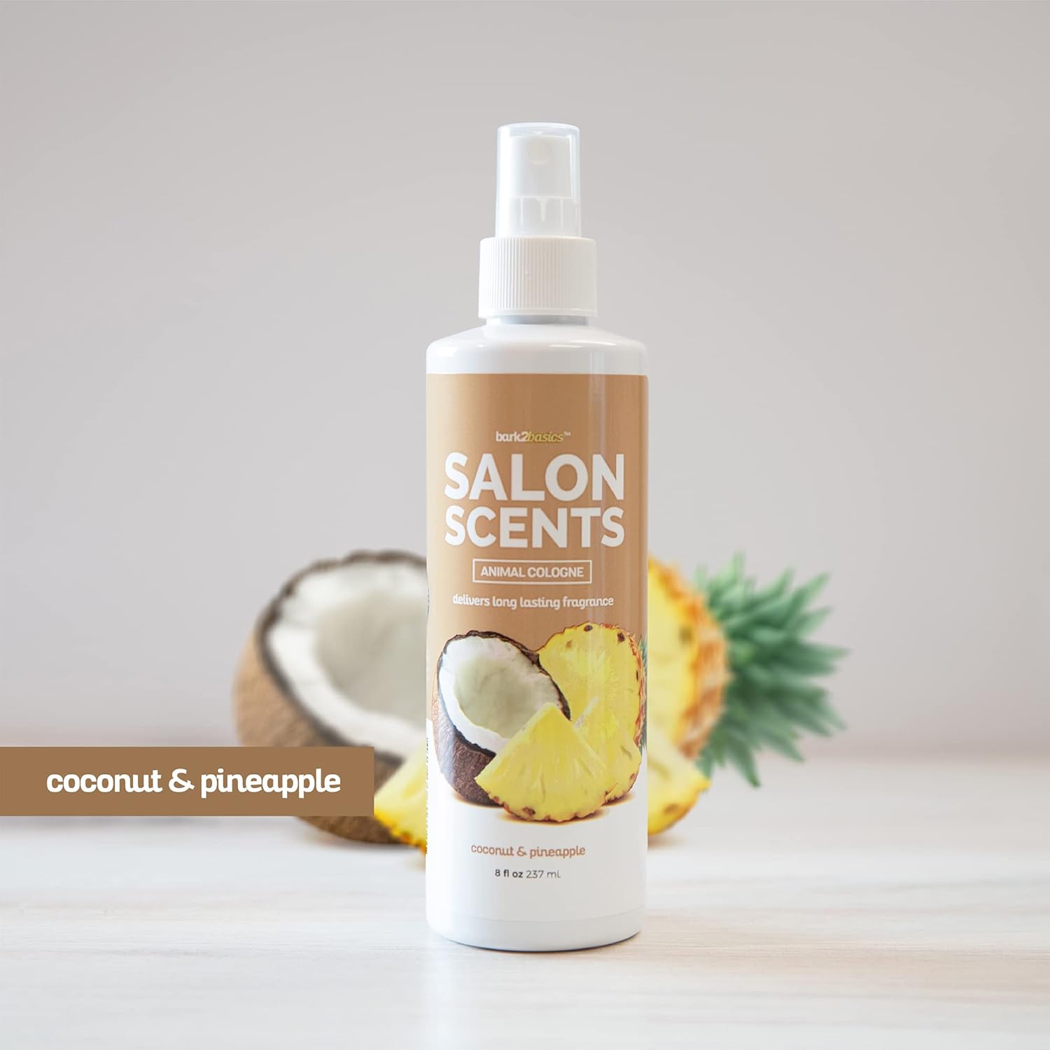 Bark2Basics Salon Scents Pet Grooming Cologne - 8 oz, Natural Professional Grade Perfume for Dogs and Cats, Spray, Long Lasting, Deodorizing, (Coconut and Pineapple) - Image 4