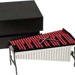 Miniature Xylophone with Case Mini Marimba Percussion Musical Instrument Replica Collectible Dollhouse Accessories Model Home Ornament (Xylophone)