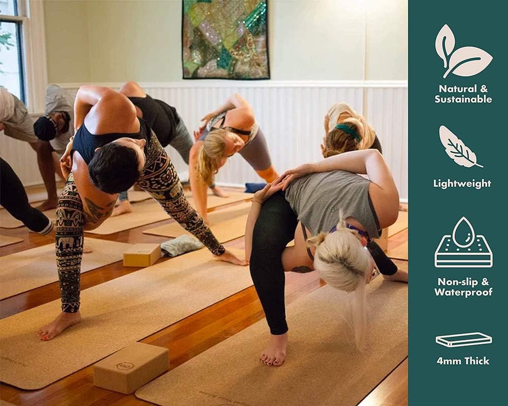GURUS Sweat Proof Durable Cork Yoga Mat Thick Non Slip Exercise Mat for Home Workout - Image 3