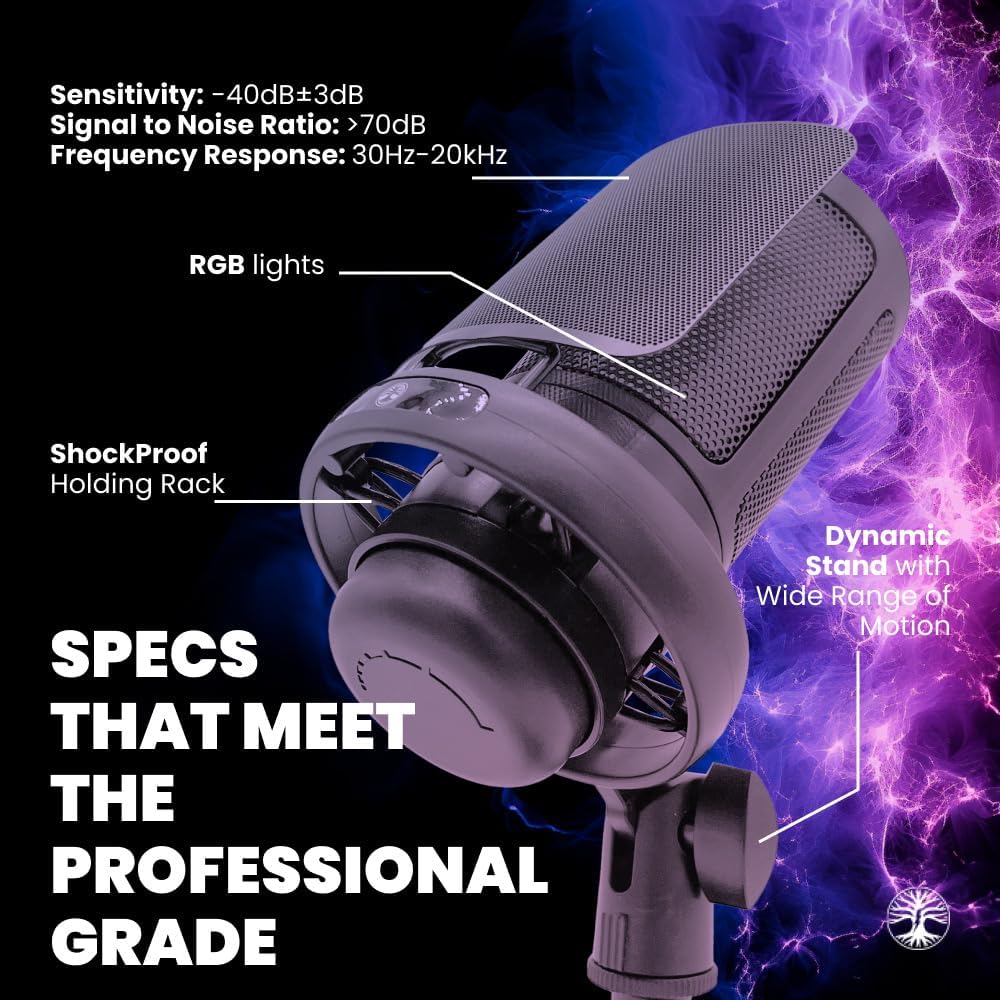 Live Video Streaming Kit, Includes 1080p 30 FPS Webcam, RGB USB Microphone, Adjustable LED Light for Twitch, YouTube, Podcast and WFH. for PC and Laptop (Not Console) - Image 5