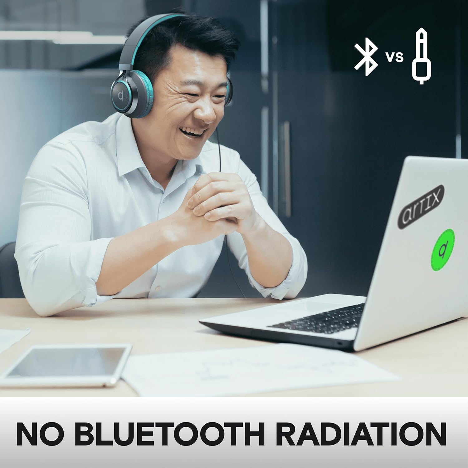 ARTIX CL750 Wired Headphones with Mic & Volume Control — Noise Isolating On-Ear Headphones for Computer and Laptop Wired, Plug in Corded Headphone Over Ear with Wire (Foldable, Aux Jack 3.5mm) - Image 6