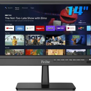 Feihe 14 inch Small Smart TV Built-in APP, HD Flat Screen Compact Smart Television for Kitchen, Home, RV Camper or On-The-Go Entertainment