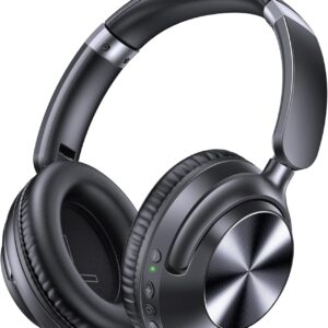 TAGRY Hybrid Active Noise Cancelling Headphones 100H Playtime Wireless Bluetooth Over Ear Headphone with Fast Charging Hi-Res Audio Comfort Earcups Headsets for Home Travel Office Phone PC Black