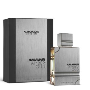 Al Haramain Amber Oud Carbon Edition for Unisex – Arabian Perfume for Women & Men – Long Lasting Woody Fragrance with Notes of Bergamot, Lavender, Amber, Vetiver – Arabic Cologne – 2 oz EDP Spray