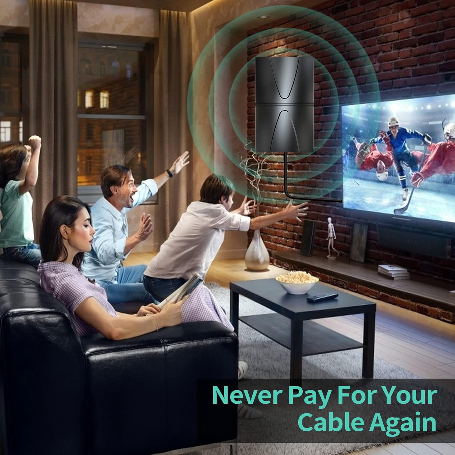 2025 Updated Strongest TV Antenna,2800+ Miles Range Indoor/Outdoor Antenna for Smart TV and All Old TV's,360° Reception Digital TV Antenna for Local Channels-38ft Thick Coax Cable and Amplifier - Image 6