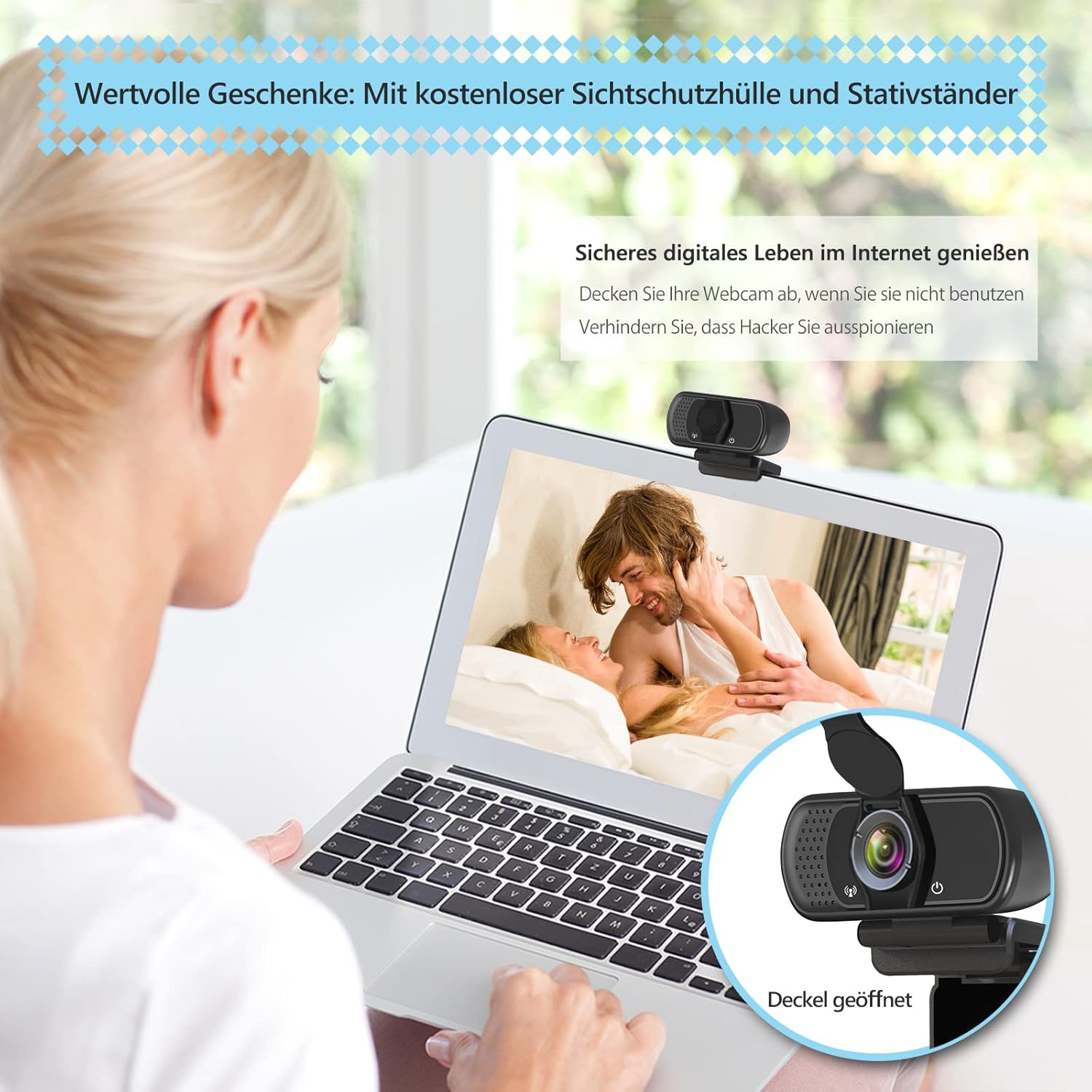 ToLuLu 1080P Webcam with Microphone, HD Webcam Web Camera with Tripod Stand, Widescreen USB Computer Camera, Streaming Mic Web cam for Online Calling/Conferencing,Facetime/YouTube Desktop Laptop PC - Image 5