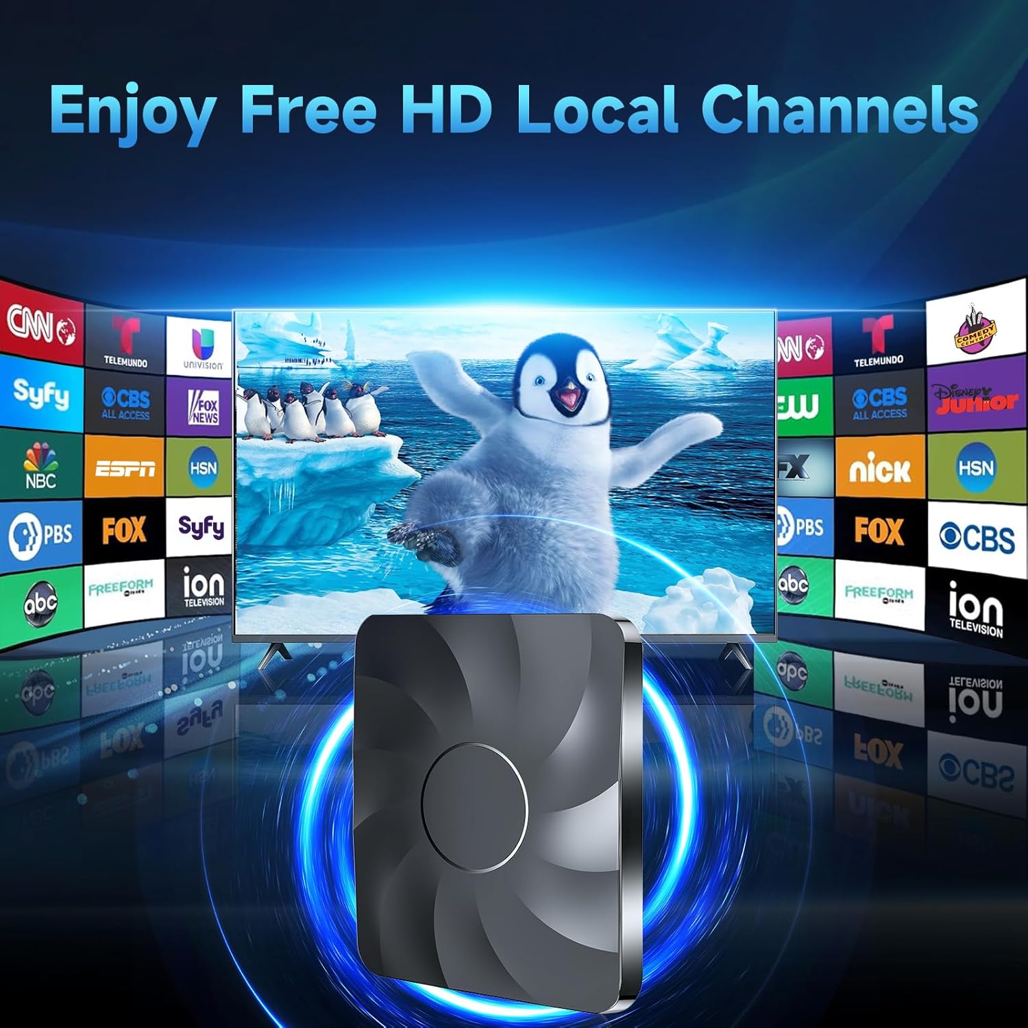 2025 Digital TV Antenna for Smart TV Indoor, 2800+ Miles Long Range HD TV Antenna for Local Channels with Signal Booster Amplifier, Support 8K 4K 1080p for All TVs - 38FT Coax Cable - Image 3