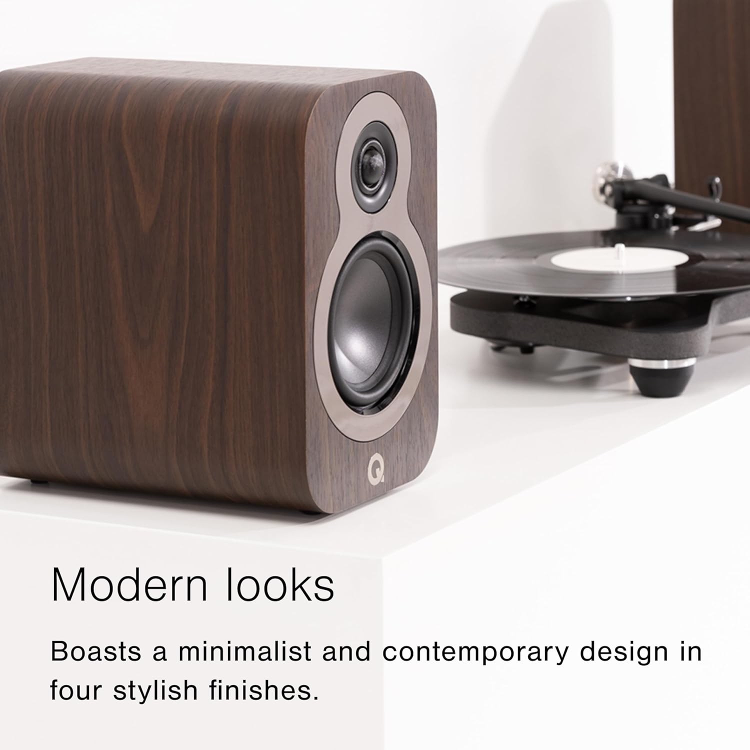 Q Acoustics 3010c Compact Bookshelf Speakers Pair Claro Walnut - 2-Way Reflex Enclosure Type, 4" Bass Driver, 0.9" Tweeter - Stereo Speakers/Passive Speakers for Home Theater Sound System - Image 6