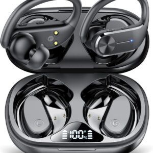 Ear buds Wireless Bluetooth Earbuds 2025 NEW Bluetooth 5.3 Sport Headphones 68Hrs Playtime with LED Display Powerful Bass Over Ear Earphones with Earhooks IP7 Waterproof USB C for Gym/Running