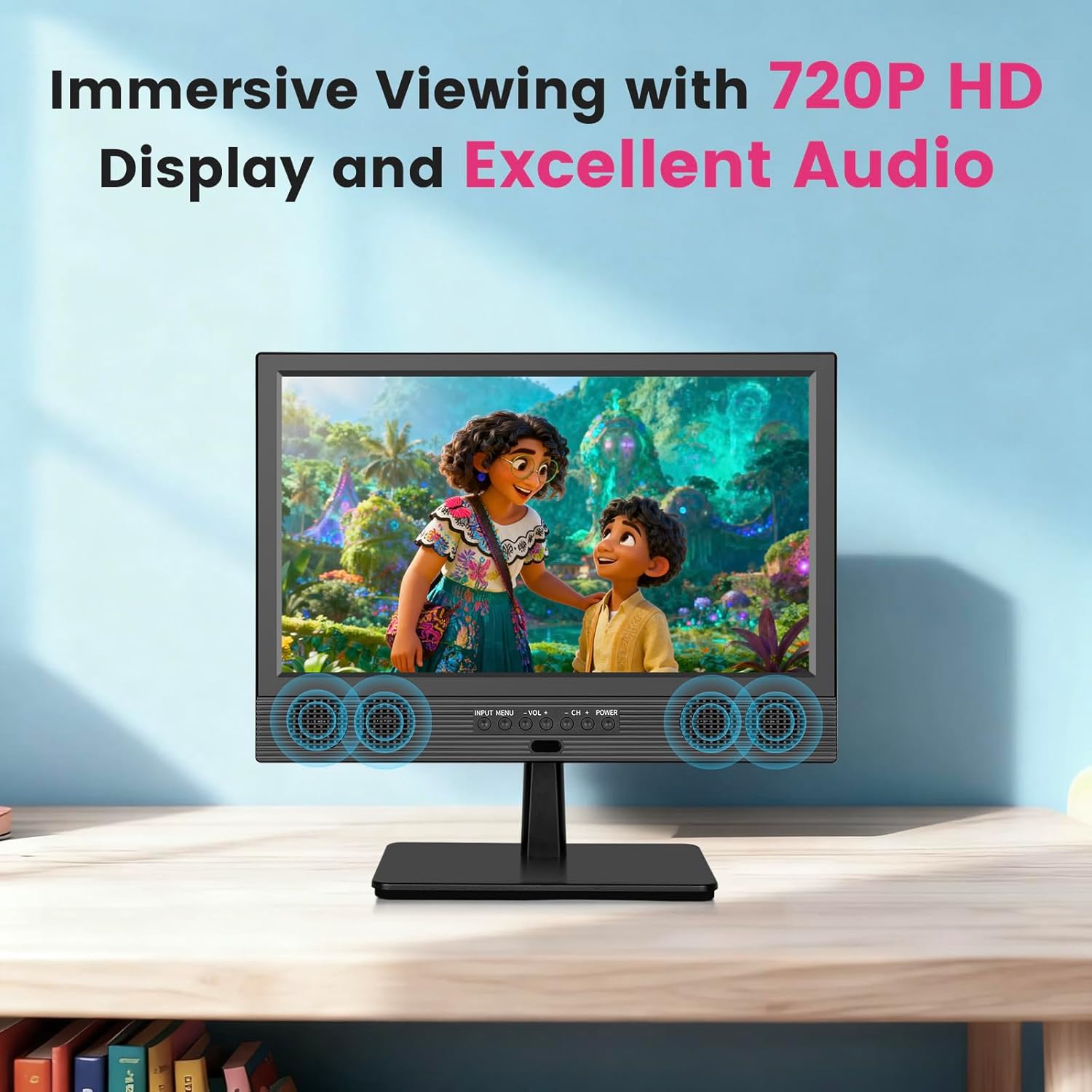 14 Inch Small Smart TV HD 720P LED, Compact Flat Screen Smart TV with Built-in Speakers, Digital ATSC Tuner,HDMI/USB/AV Inputs,Small Smart tv for Kitchen,Bedroom,RV,Camper,Camping - Image 4