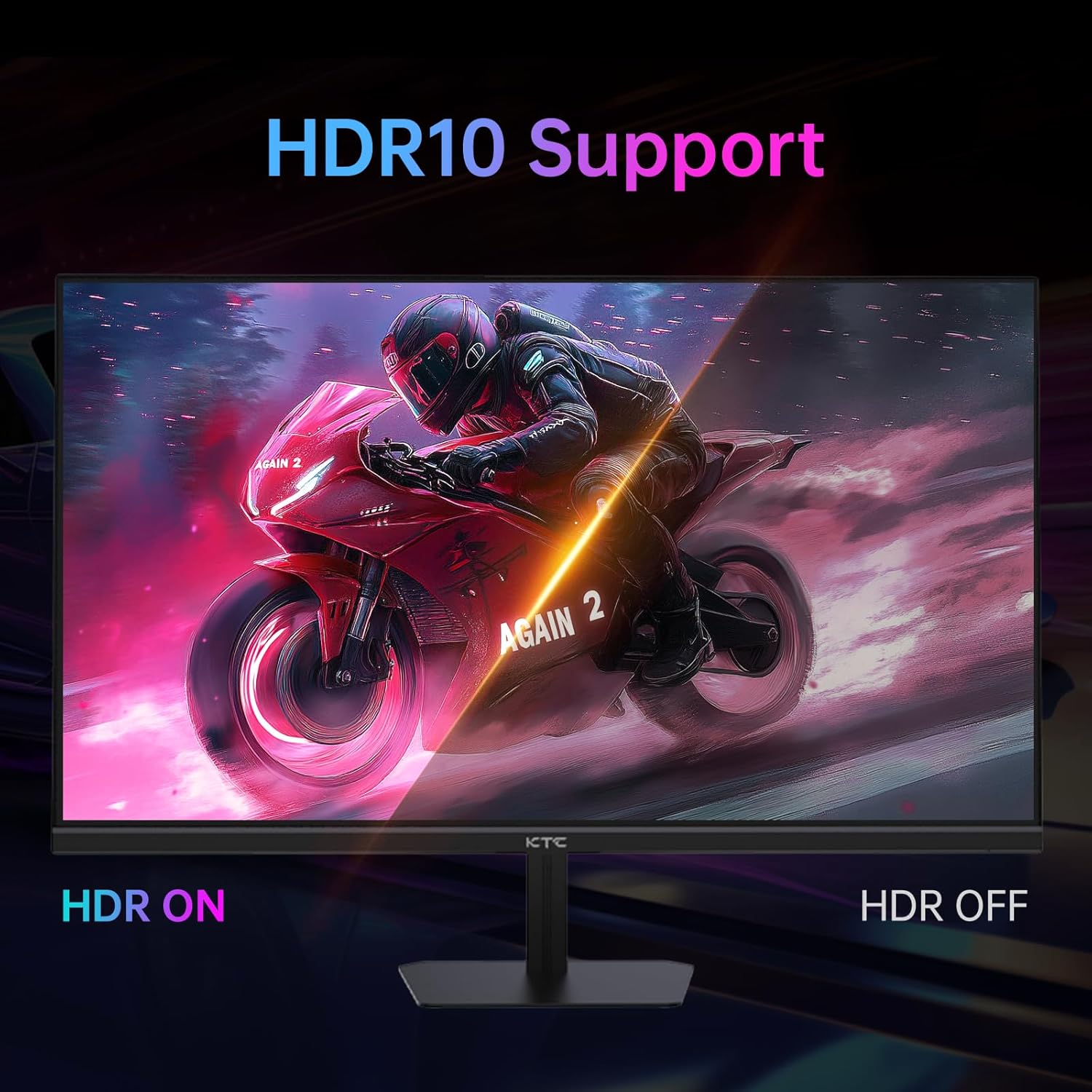 KTC 24 Inch 180Hz/190Hz Gaming Monitor, FHD PC Computer Monitor with Fast IPS Panel, HDR400, 133% sRGB, Bluelight Filter, 2 HDMI & 1 DP Port, Compatible Freesync and Wall Mountable, H24F8 - Image 7