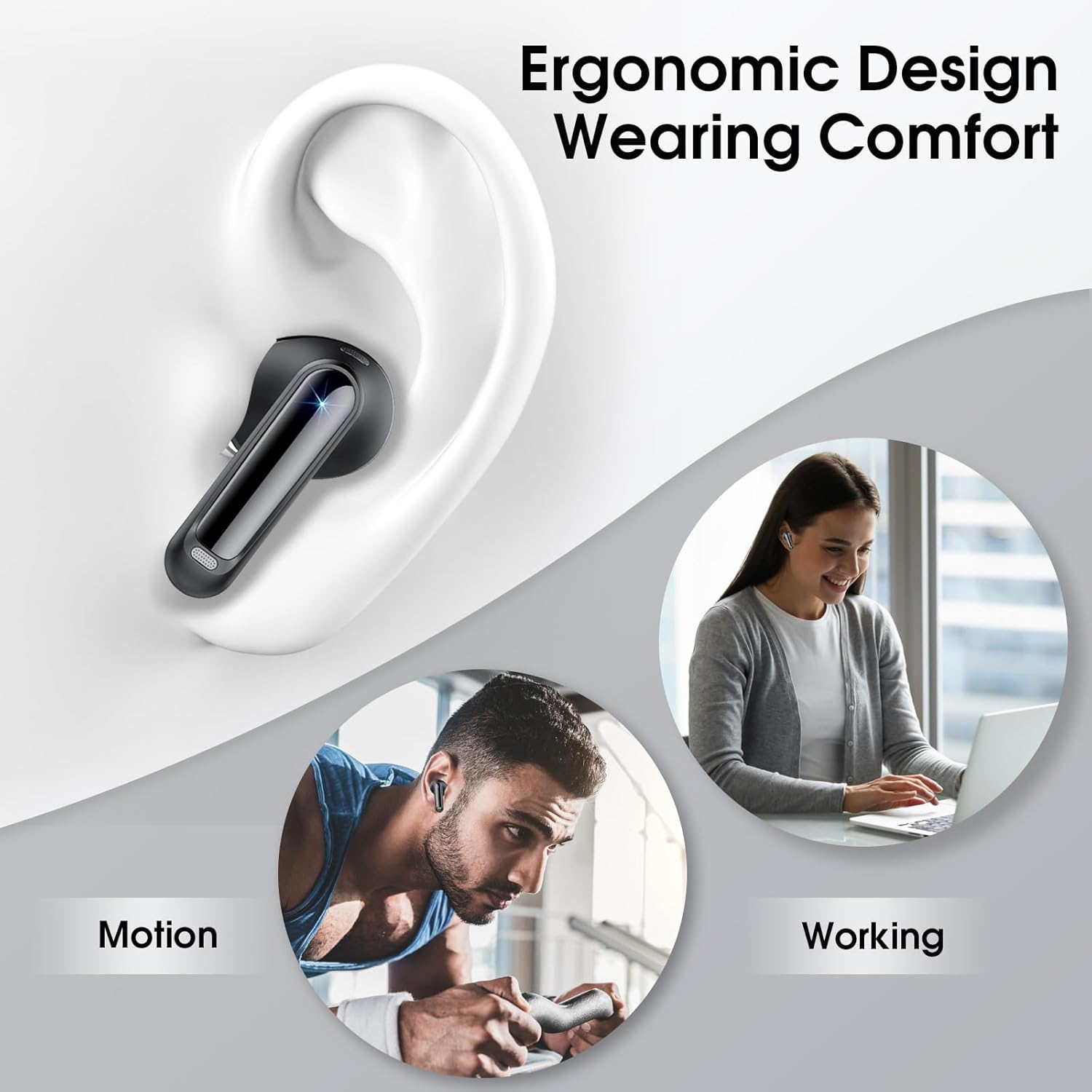 Wireless Earbuds, 2025 NEW Bluetooth 5.4 Headphones 48Hrs In Ear Buds Wireless Bluetooth Earbuds, Deep Bass Stereo with 4 ENC Mic Sport Headphones, IP7 Waterproof Earphones IOS Android Earbud, Black - Image 7