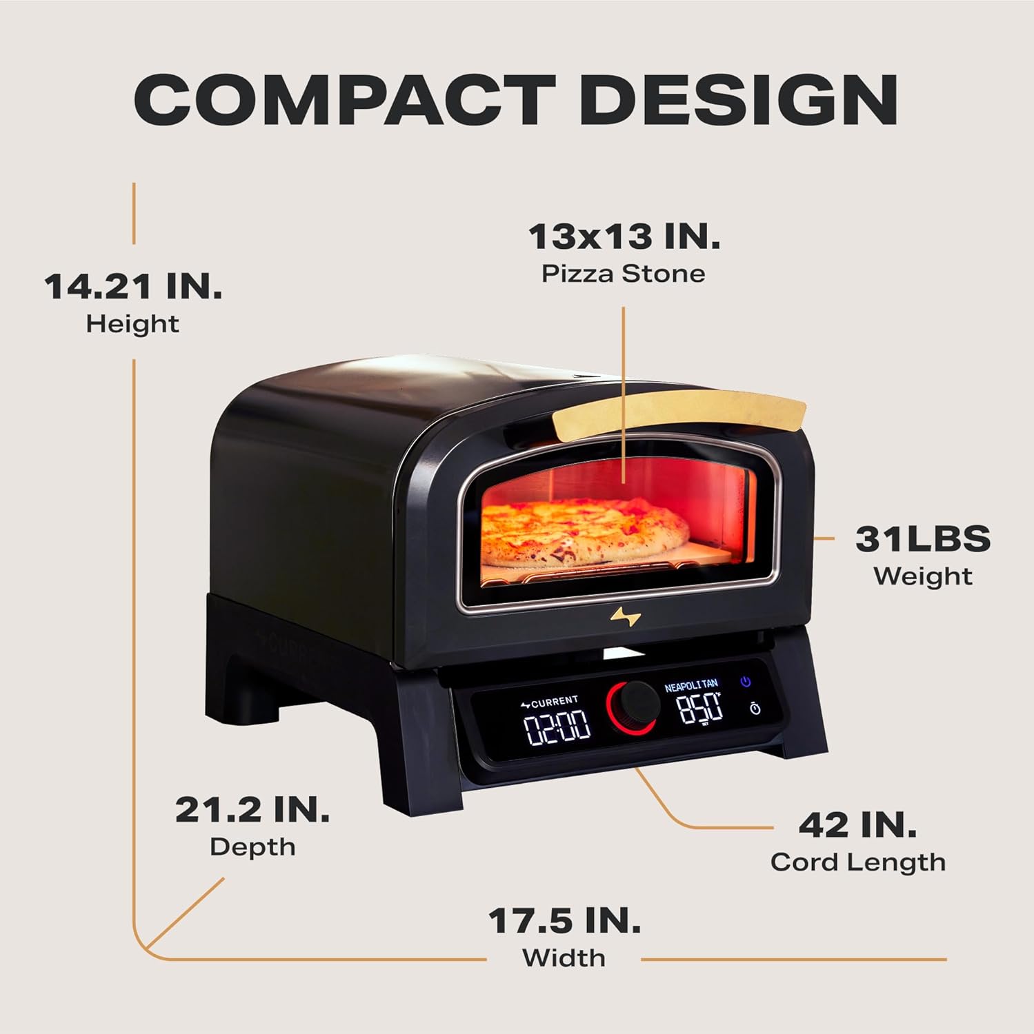 Current® Model P Electric Pizza Oven, Smart 12-Inch Pizza Maker - Image 4