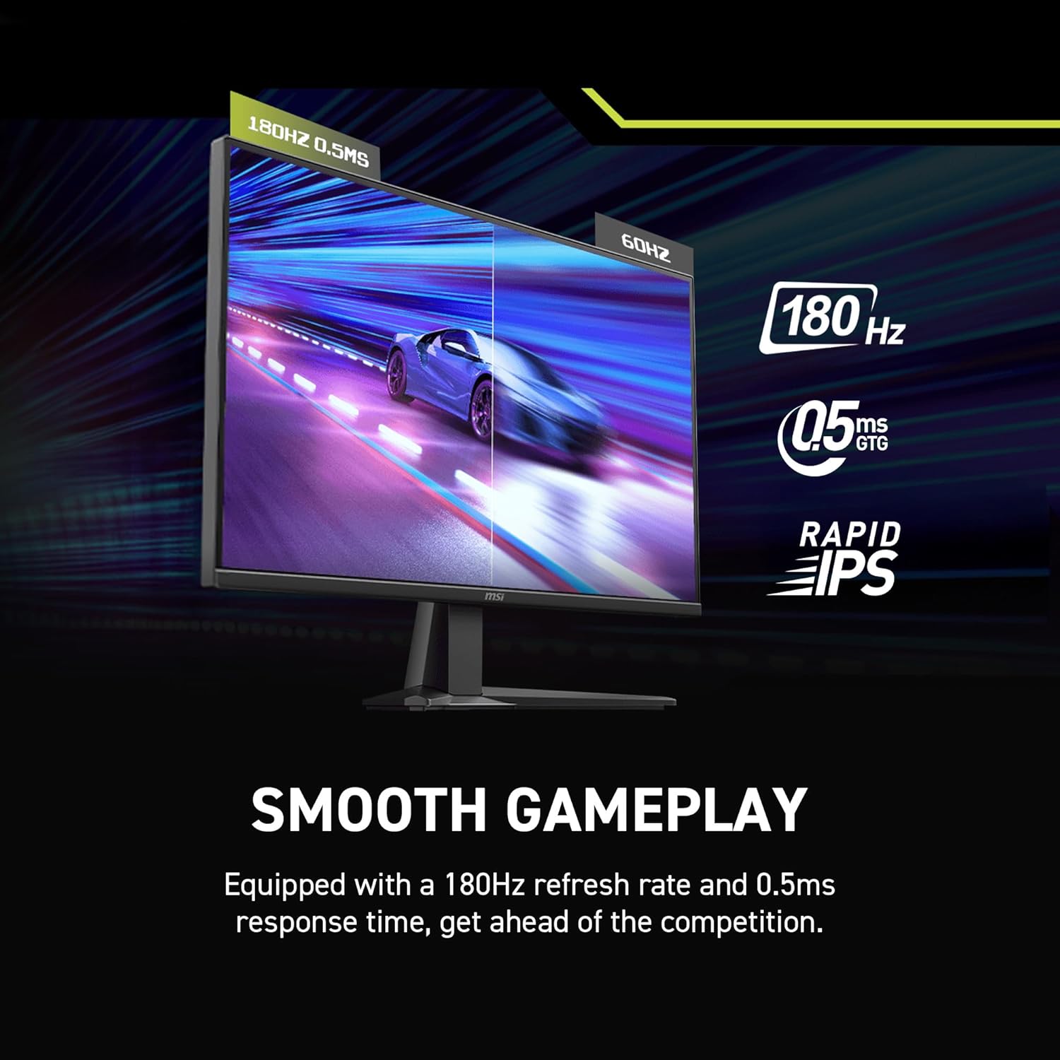 MSI MAG 275QF 27-inch 2K Gaming Monitor, 2560 x 1440 (UHD), 0.5ms Response Time, 180Hz, HDR Ready, HDMI, DP Port, Tilt Adjustable - Image 7