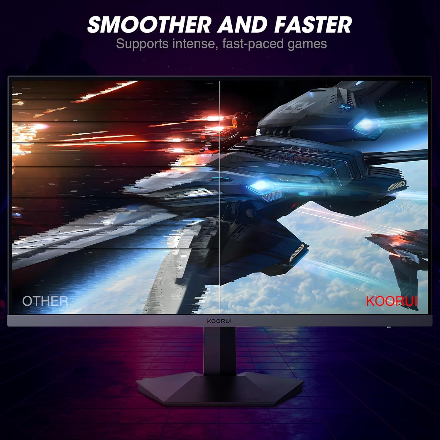 KOORUI GN02 27-inch 240Hz Gaming Monitor, 1ms FHD 1080p, G-SYNC and FreeSync Premium, HDMI 2.0/DP 1.4, Xbox PS5 Switch Ready, VESA, Tilt, Black - Image 5