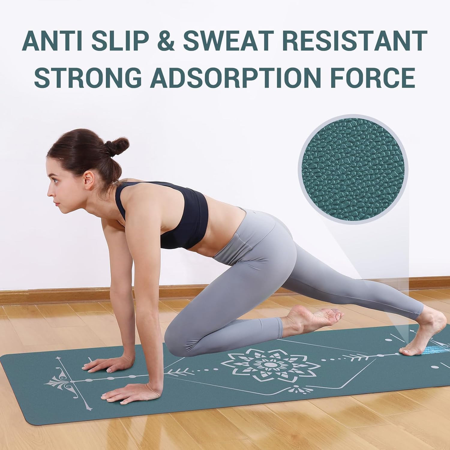 Avoalre Yoga Mat Foldable - Textured Non Slip Exercise Mat -Travel Lightweight Hot Yoga Mat with Carry Bag for Pilates & Home Workouts (72"L x 24"W x 3mm Thick), Green - Image 6